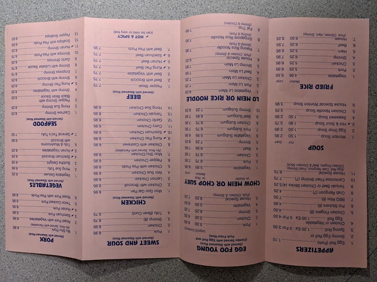 Menu at Lily's Restaurant, Olmsted Falls