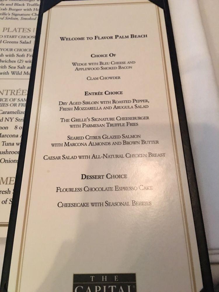 Menu at The Capital Grille pub & bar, Boca Raton