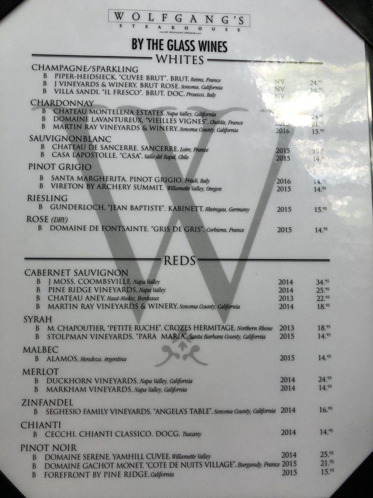 Menu At Wolfgang S Steakhouse Waikiki Honolulu Kal Kaua Ave