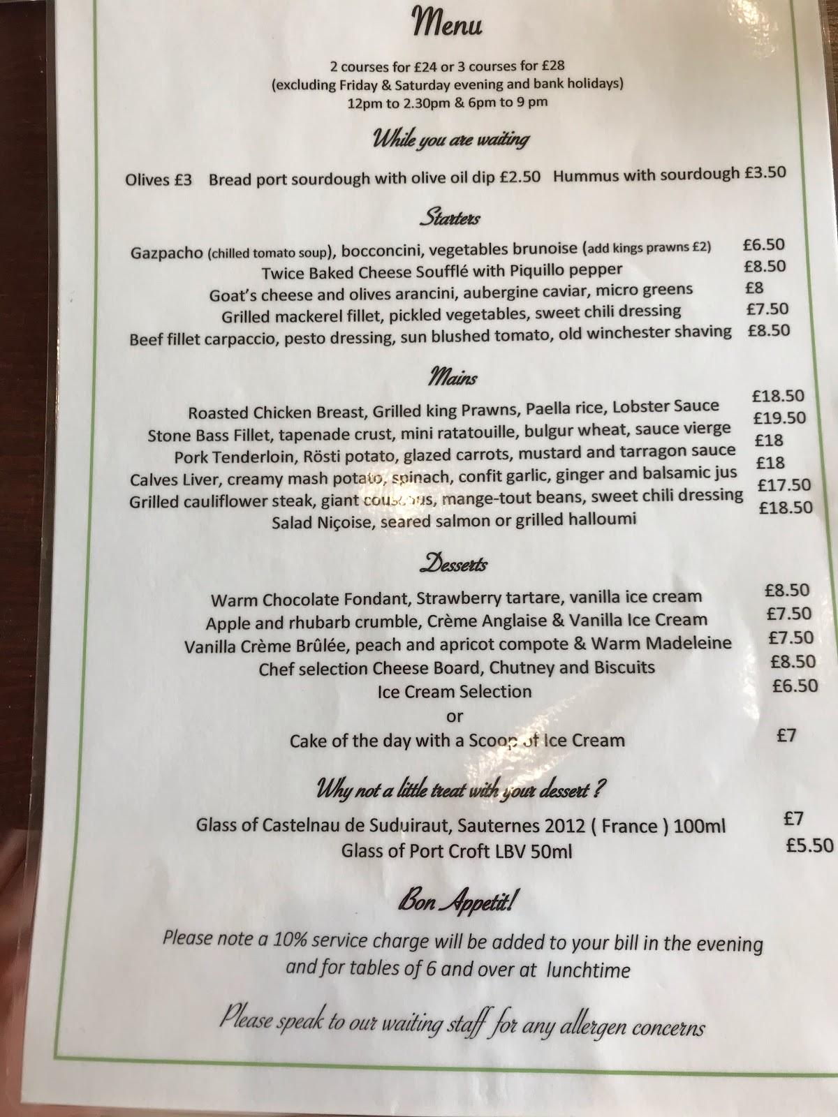 Menu at Bistro My Way restaurant, Highcliffe
