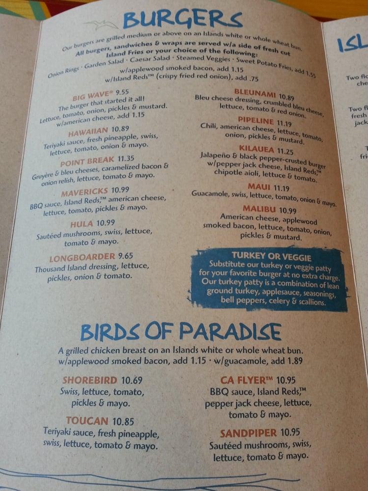 Menu at Islands Restaurant Burbank, Burbank