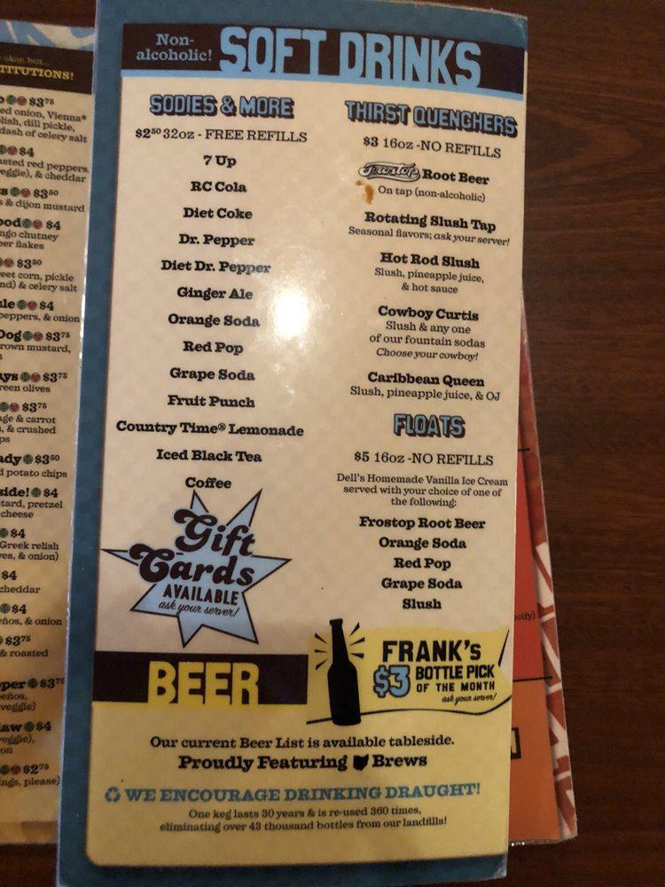 Menu at Dirty Frank's Hot Dog Palace pub & bar, Columbus, 248 S 4th St
