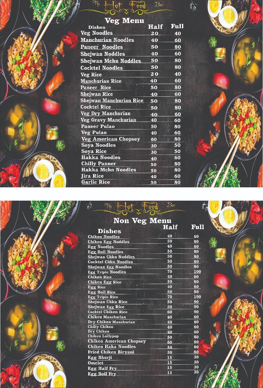 Menu at The Hot Food Bar, Nagpur