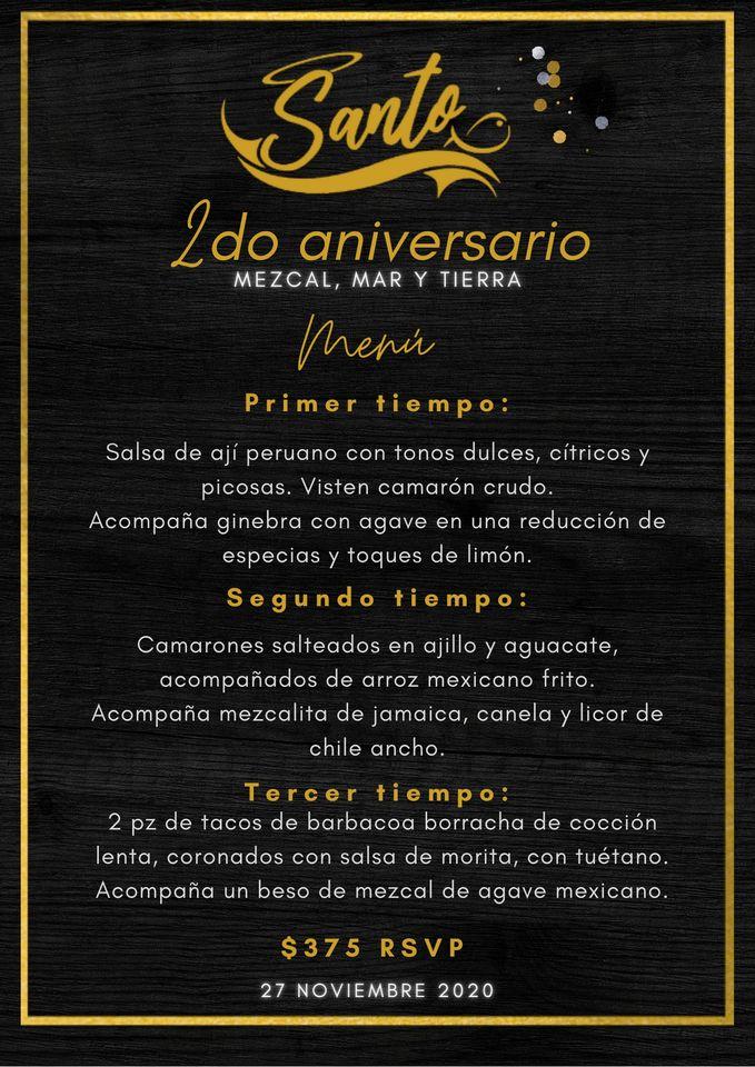 Carta de Santo Restaurante, Cabo San Lucas