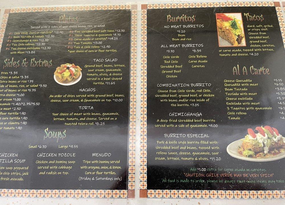 Menu at Consuelo's Home Style Mexican Food restaurant, Banning