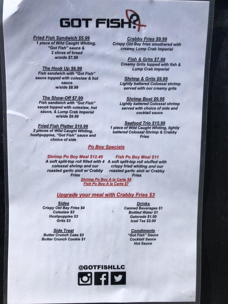 Menu at Got Fish? Seafood Hampton restaurant, Hampton