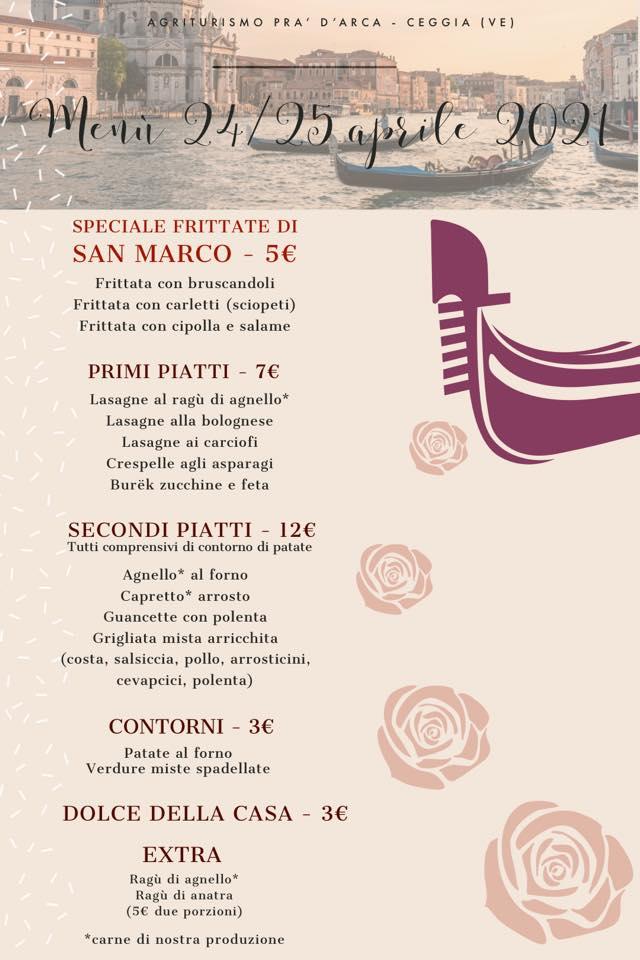 Menu di Agriturismo Pra' d'Arca 