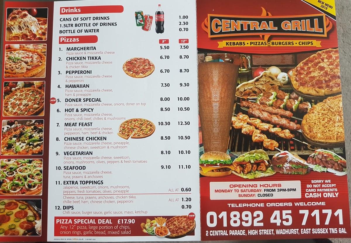 Central Grill Menu