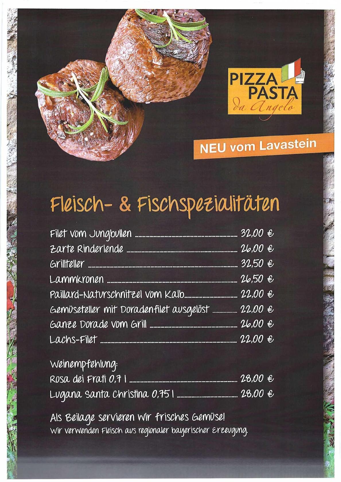 Menu at Pizza Pasta da Angelo, Reit im Winkl