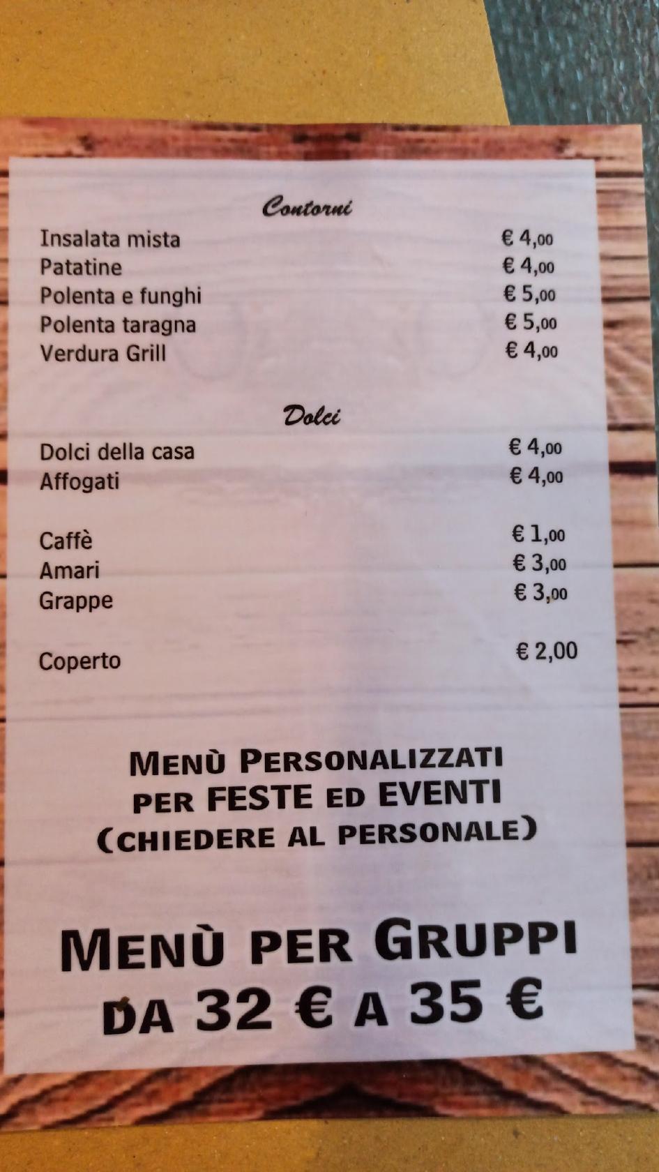 Menu Da Osteria Dal Giorgio Ristorante Ranica