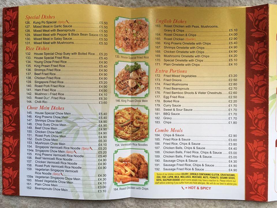 Menu at Wongs fast food, Blackwood
