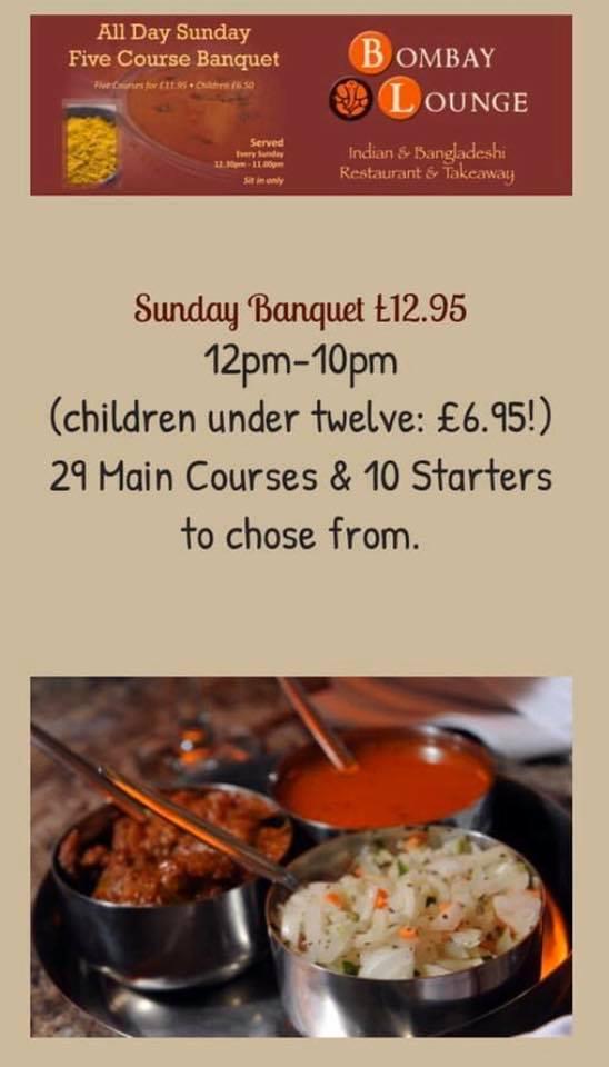 Menu at Bombay lounge restaurant, Dalkeith, 202 High St