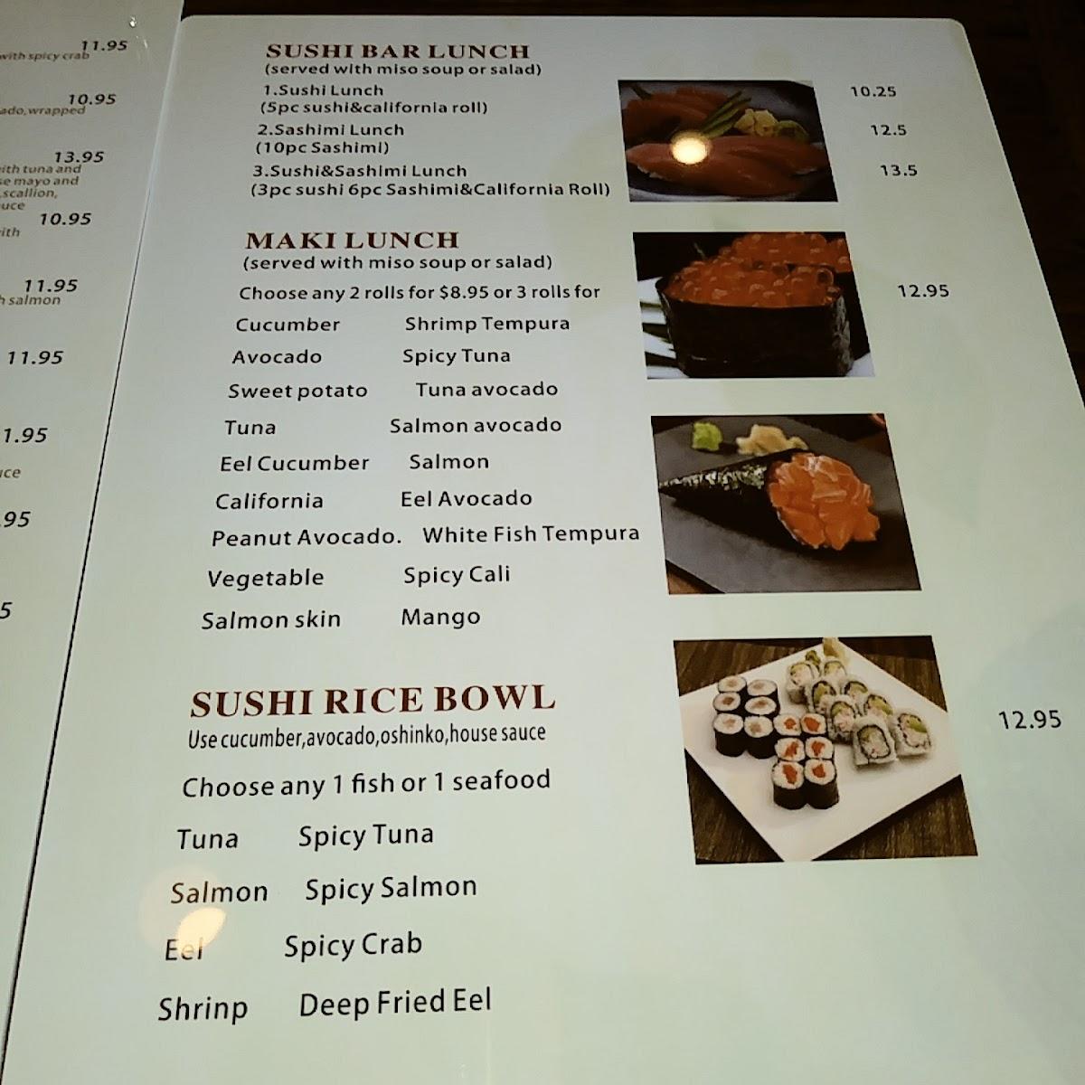 Menu at Akita Sushi restaurant, Ocala