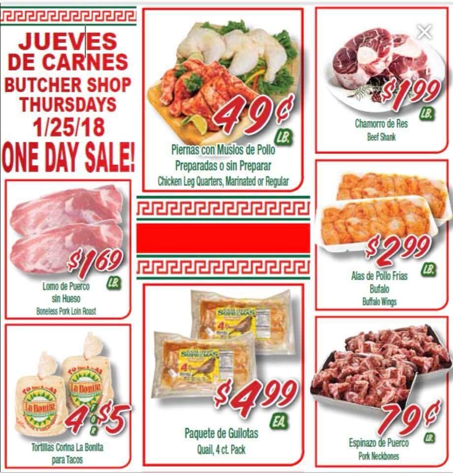 Menu at La Bonita Supermarkets restaurant, Las Vegas, W Cheyenne Ave