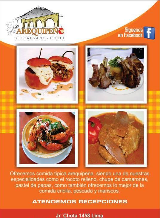 Menu at Mi Sabor Arequipeño restaurant, Lima