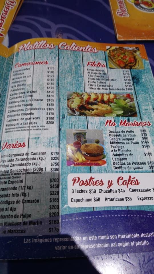 Menu at Mariscos El Charco Sucursal Morelos restaurant, Hermosillo