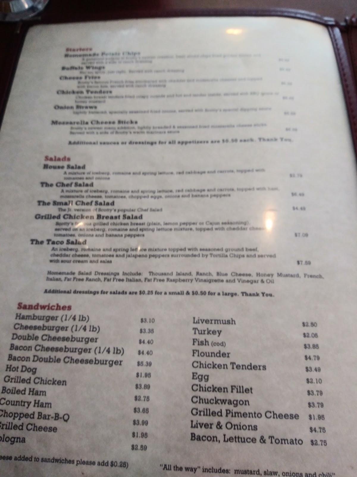 Menu at Scotty's Hometown Grill restaurant, Township of Taylorsville ...