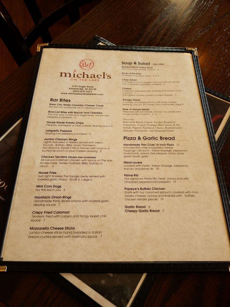 Menu at Michael's On The Lake pub & bar, Eagle Lake