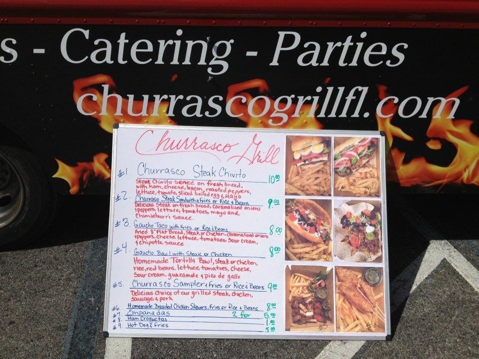 Menu at Churrasco Grill Food Truck restaurant, Wellington