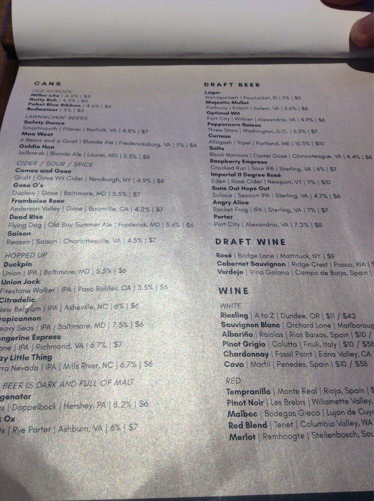 Menu at Whiskey & Oyster pub & bar, Alexandria