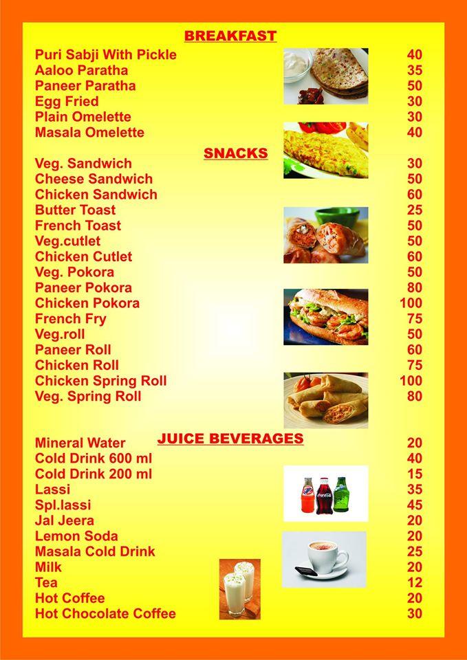 Dilli 6 Restaurant menu