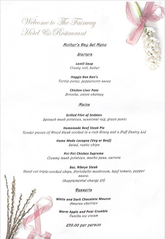 Menu at Fairway Hotel & Restaurant, Bathgate