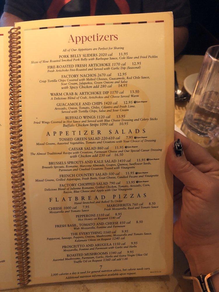 Menu at The Cheesecake Factory desserts, Lubbock