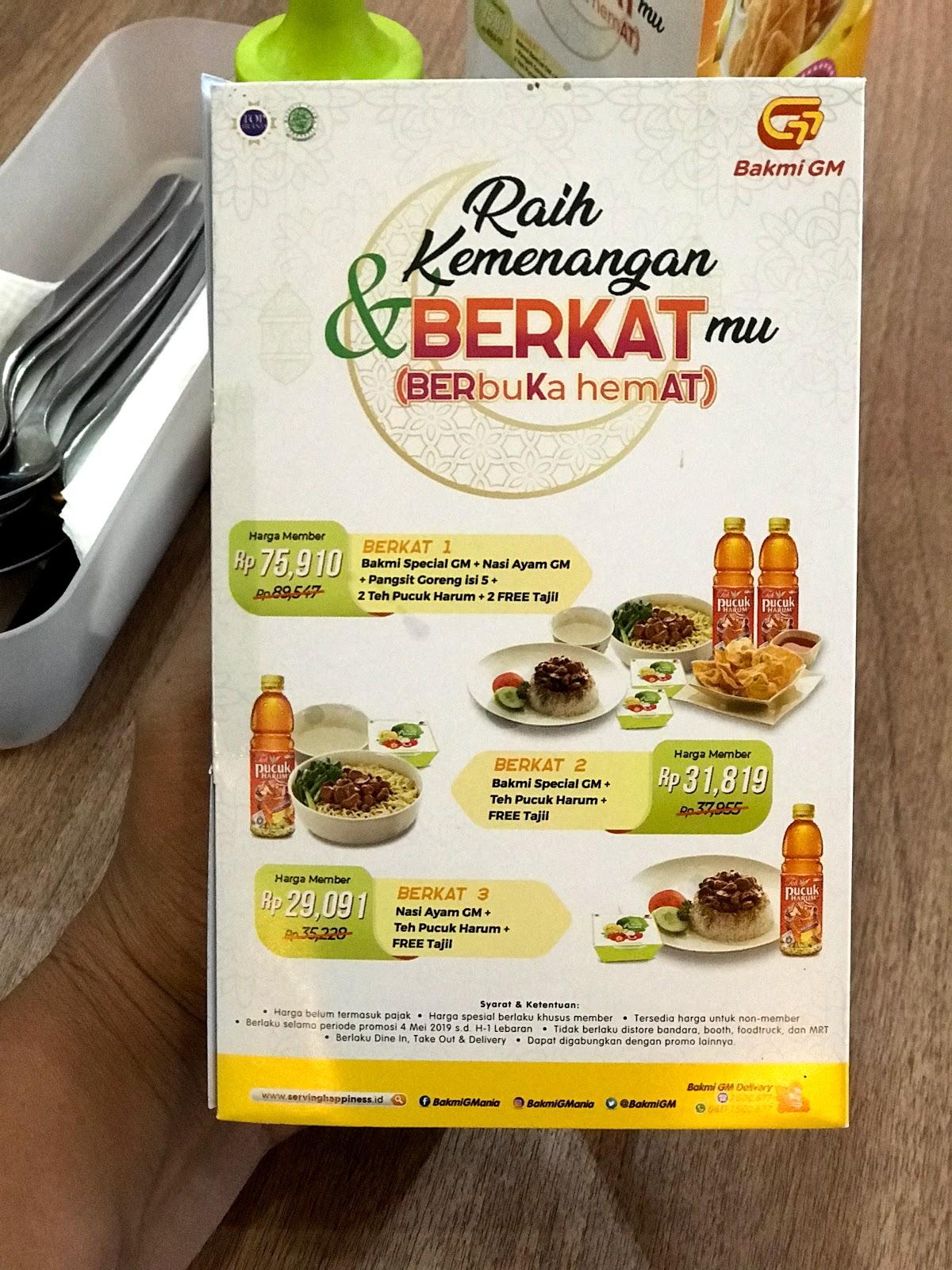 Menu At Bakmi GM - Thamrin City Mall Restaurant, Central Jakarta