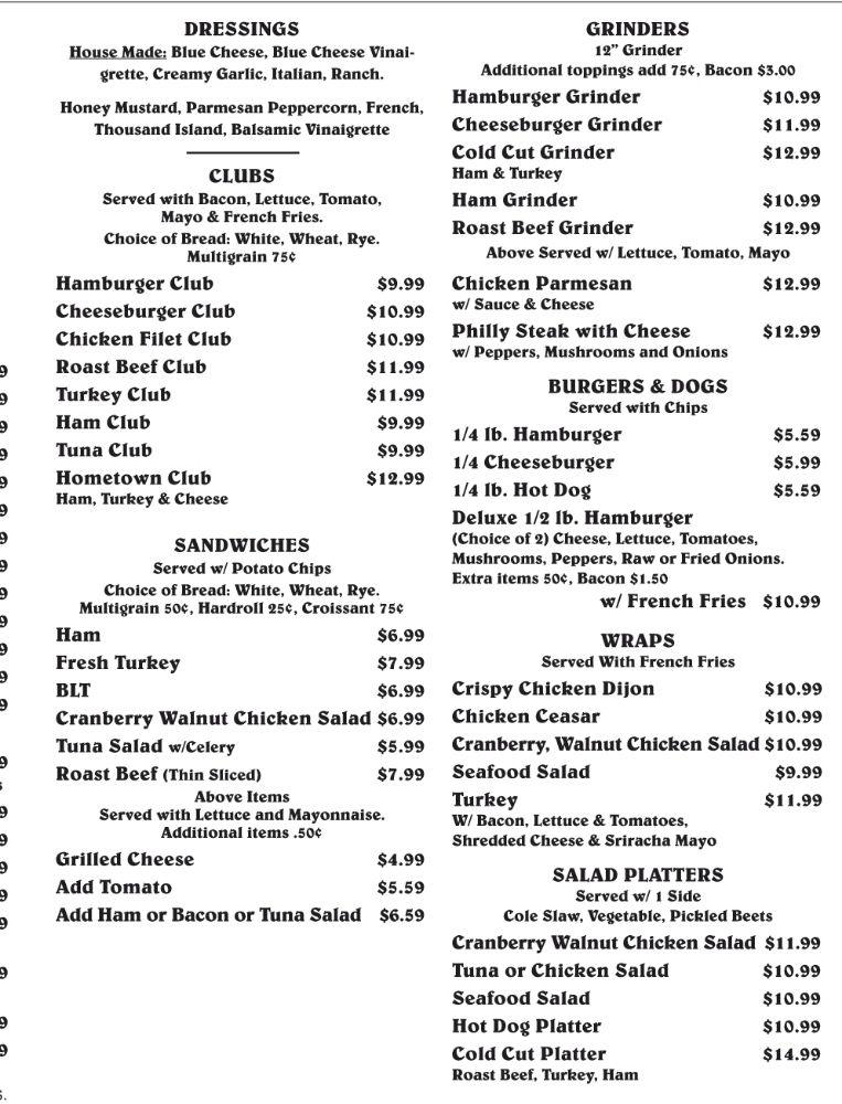 Menu At Hometown Kitchen Restaurant Somers   R8bf Hometown Kitchen Menu 2022 09 5 