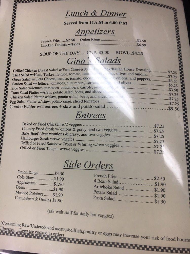 Menu at Westbury Cafe, Richmond