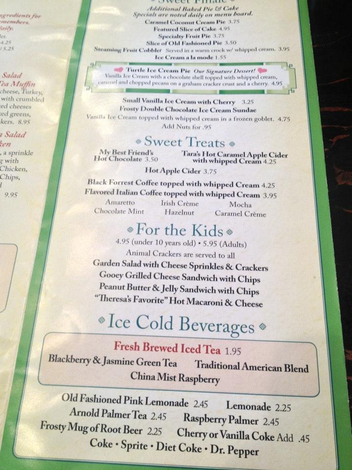 Menu at Yankee Peddlers Tea Room desserts, Osage Beach, Main St