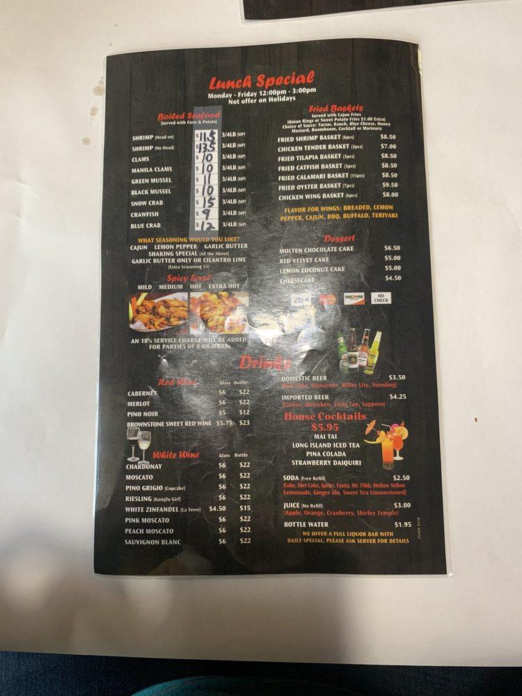 Menu at Yami Crab Seafood & Bar, McDonough