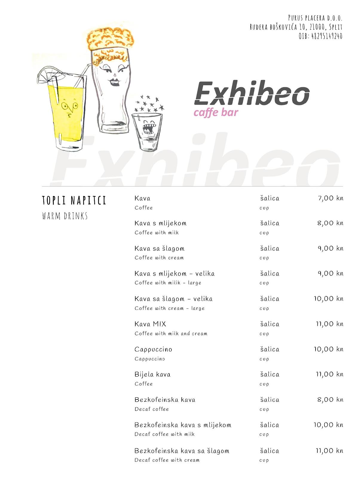 Menu di Exhibeo 