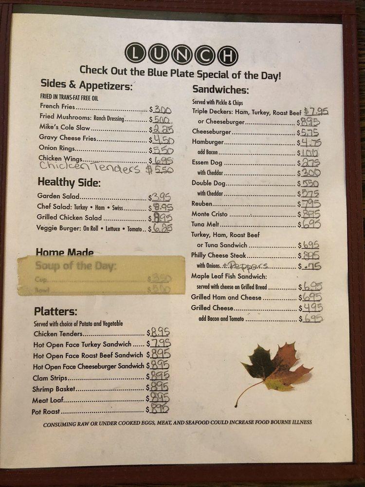 Menu at Maple Leaf Diner restaurant, Londonderry