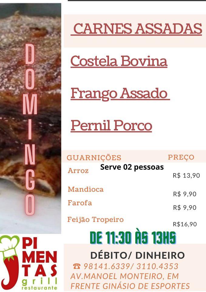 Pimenta's Grill. (Encerrada as atividades) cardápio