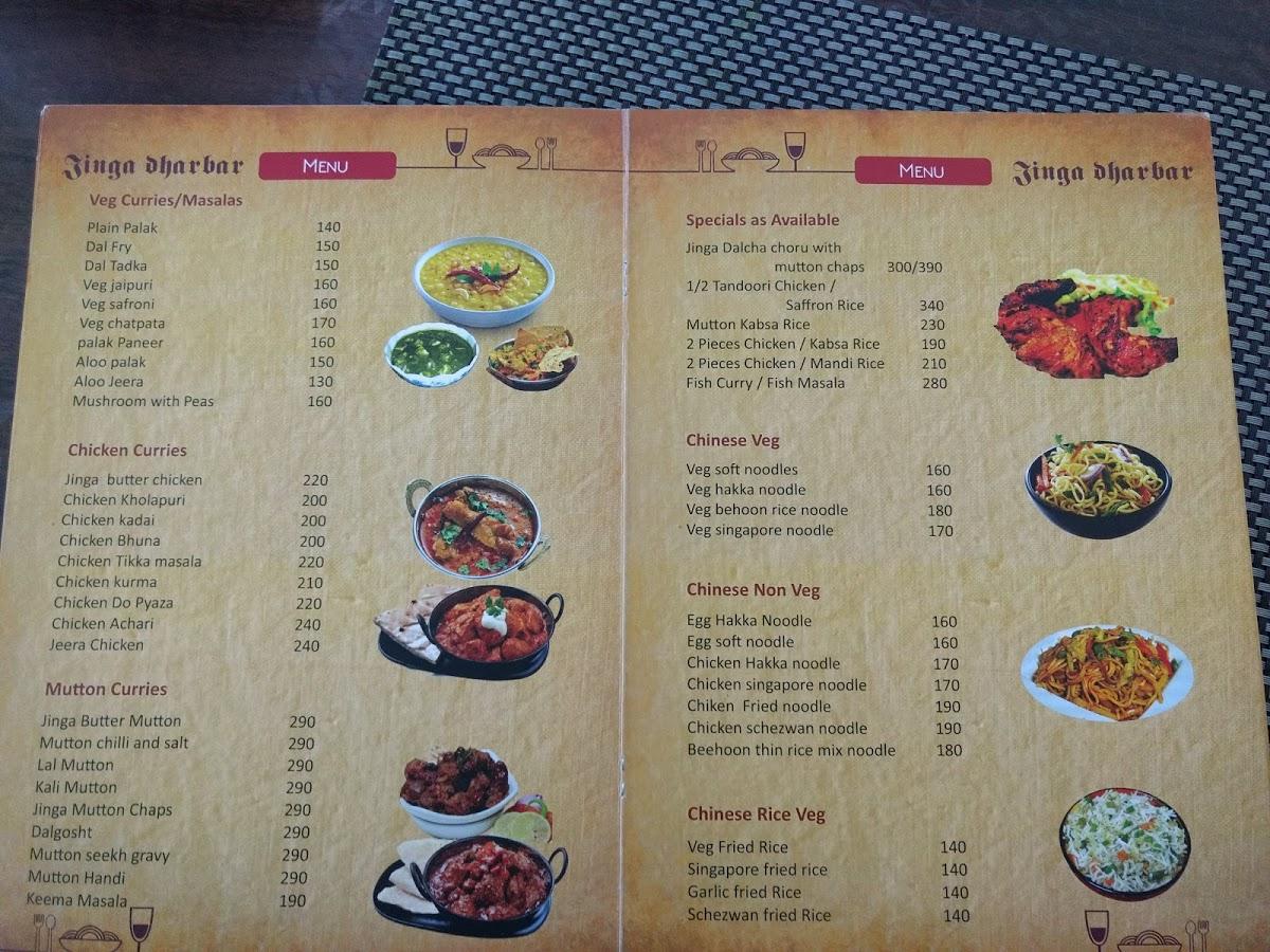 Menu at Zinga Darbar Restaurant, Chennai