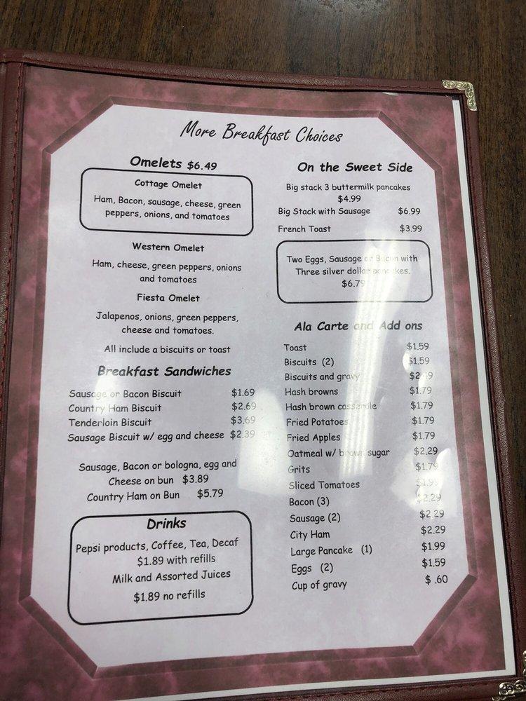 Menu at The Cottage Cafe, Nicholasville