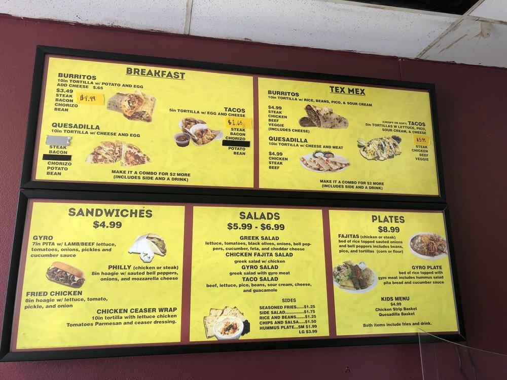 Menu at Gyro & Burrito House restaurant, Fort Worth