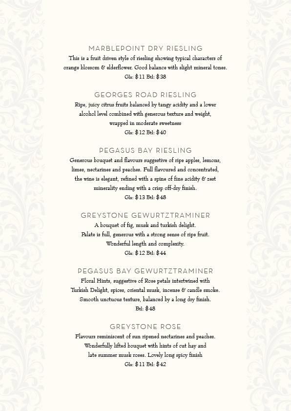 Menu at No.31 Restaurant & Bar, Hanmer Springs