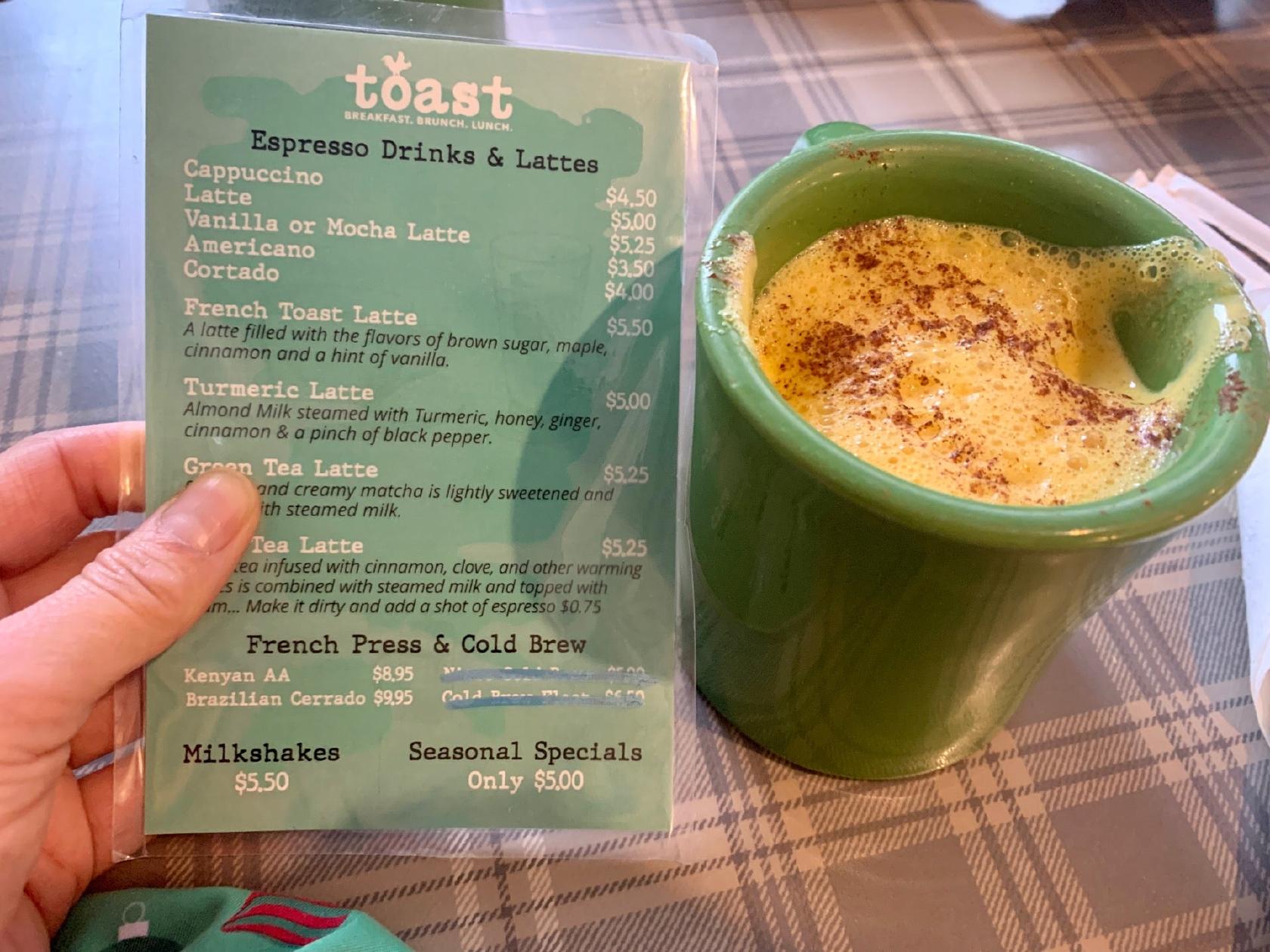 Menu at Toast restaurant, Red Bank