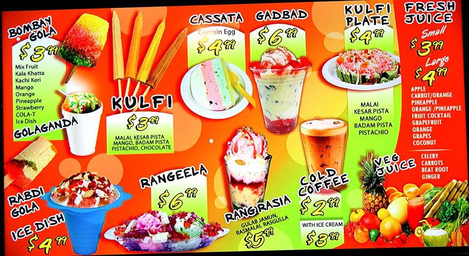 Menu at Kwality Kabab & Grill (ice cream/chaat) cafe, Carrollton