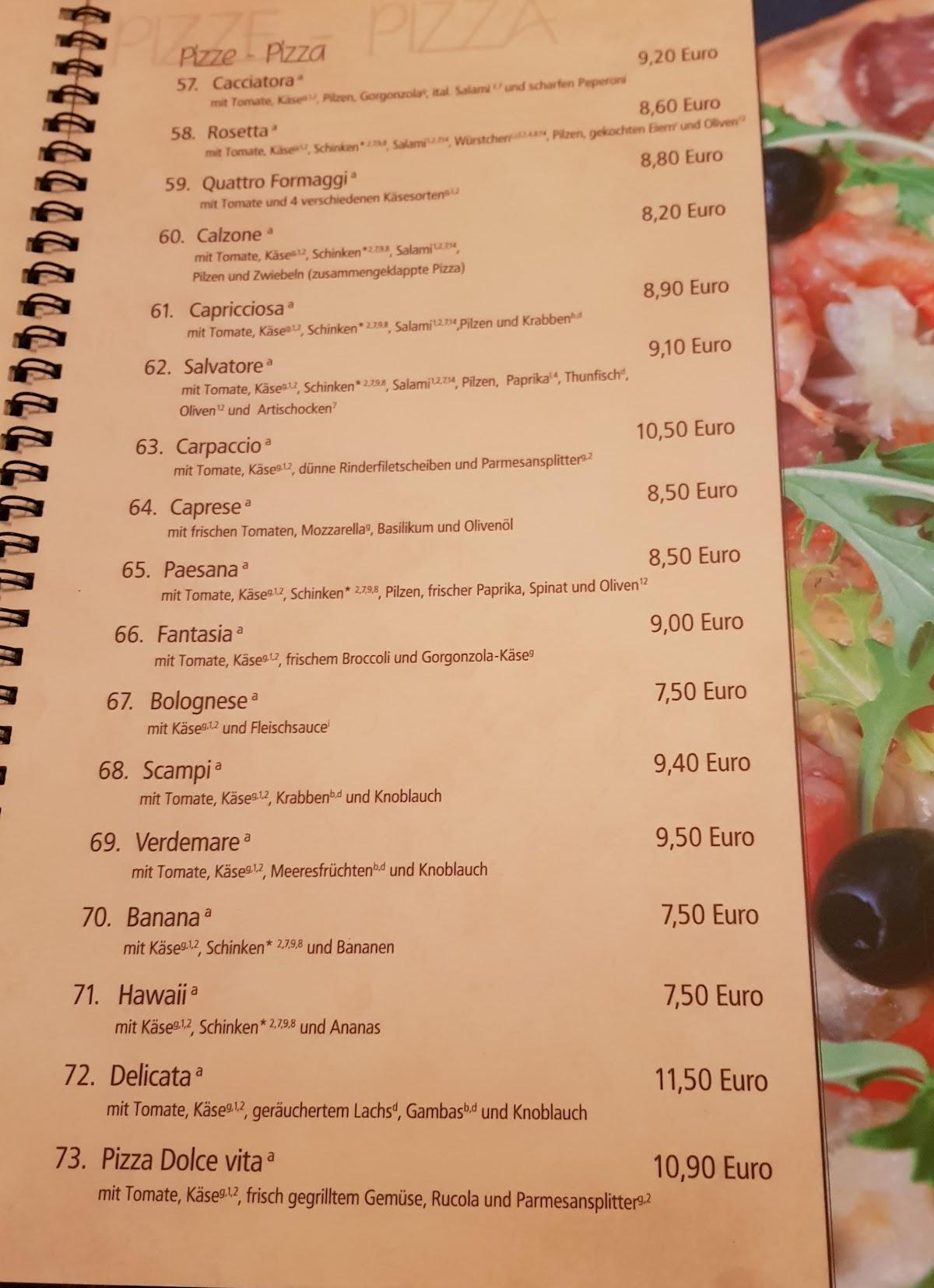 Speisekarte von Ristorante Pizzeria Salvatore, Oberhausen