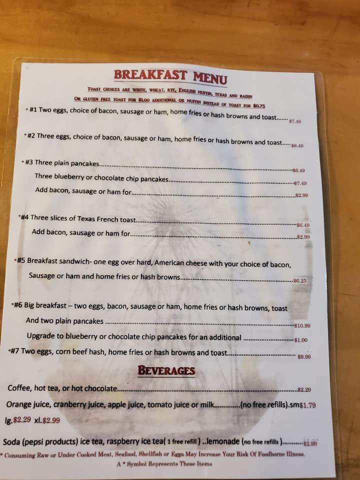 Menu at Fairground Cafe, Topsham
