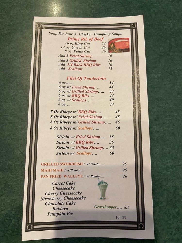 Menu at Silvernail Inn pub & bar, Pewaukee