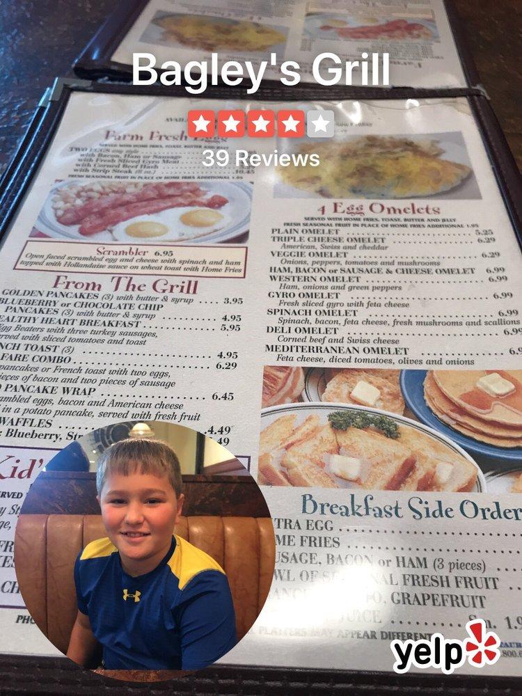 Menu at Bagley's Grill restaurant, Middleburg Heights