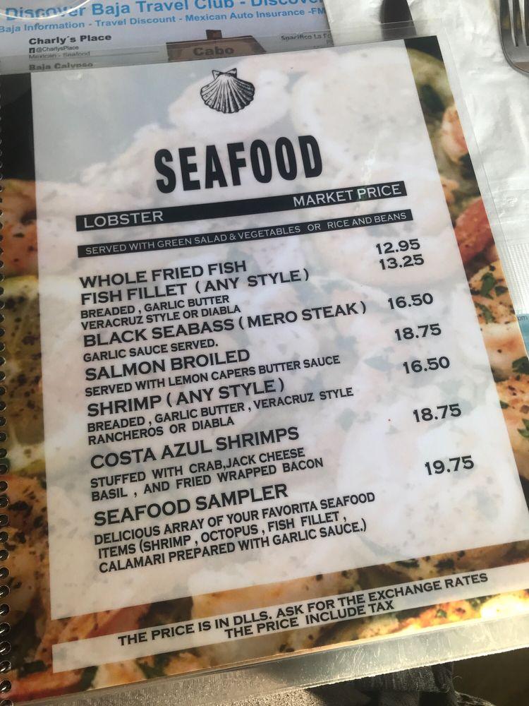 Menu at Splash Restaurant and Bar, Mexico, Carretera Libre 1015km 52.5