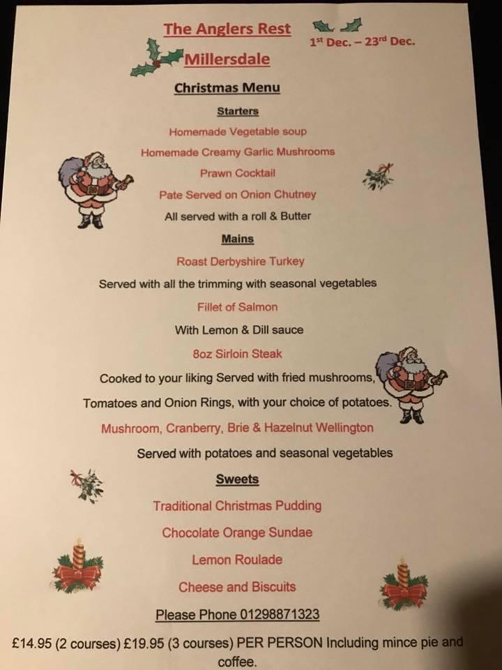 Menu at Angler's Rest pub & bar, Tideswell
