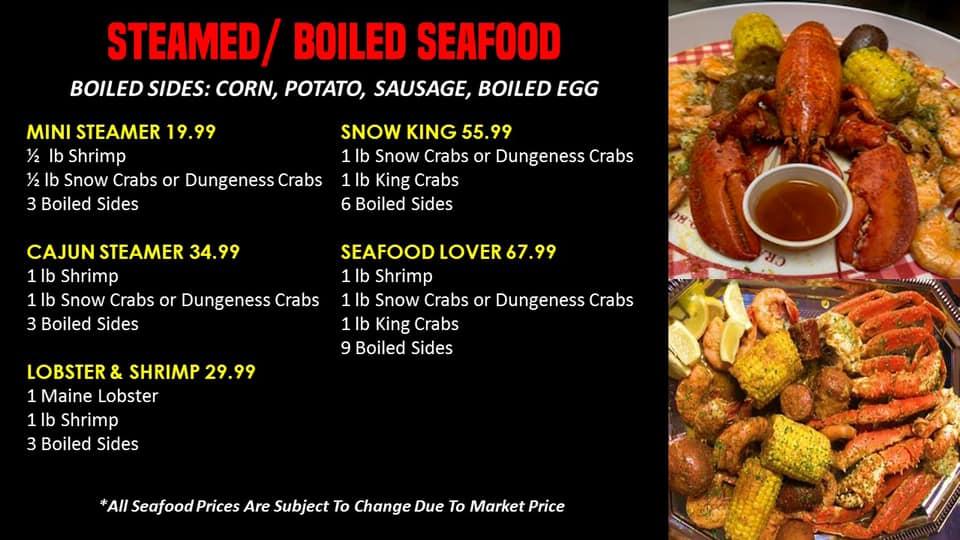 Menu at Cajun Crab House Seafood Restaurant, Columbia