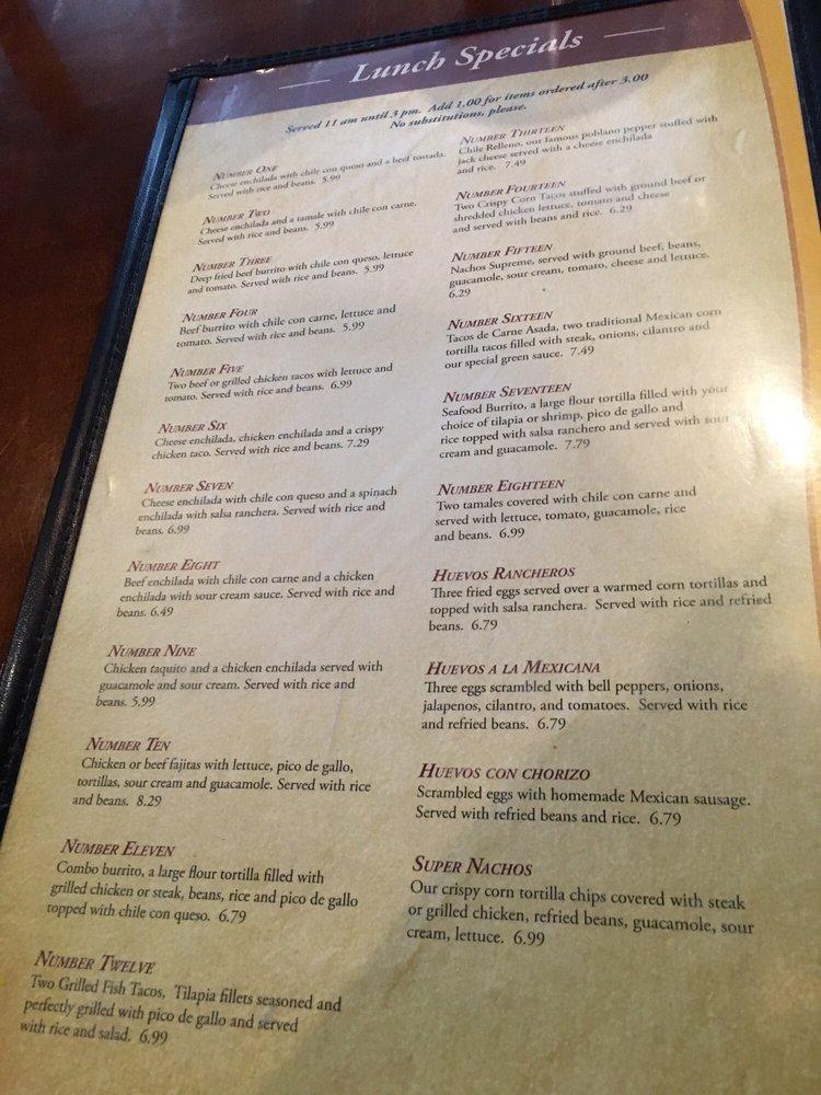 Menu at La Hacienda Authentic Mexican Restaurant, Springfield, S