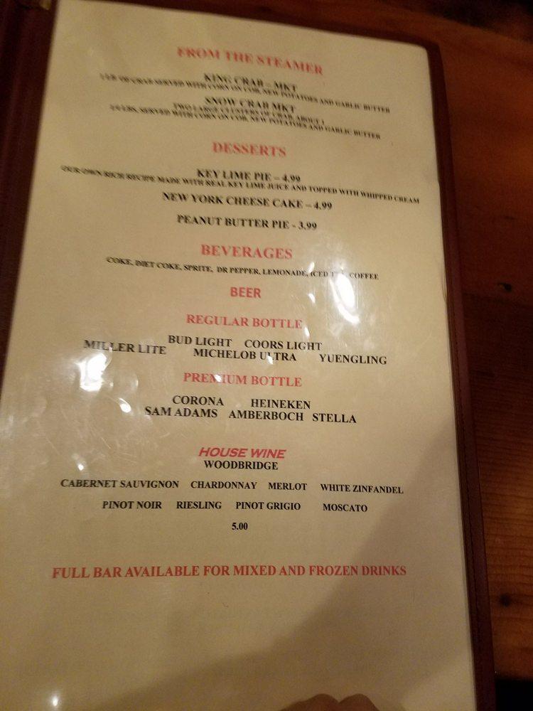 Menu at East Bay Crab House restaurant, Navarre